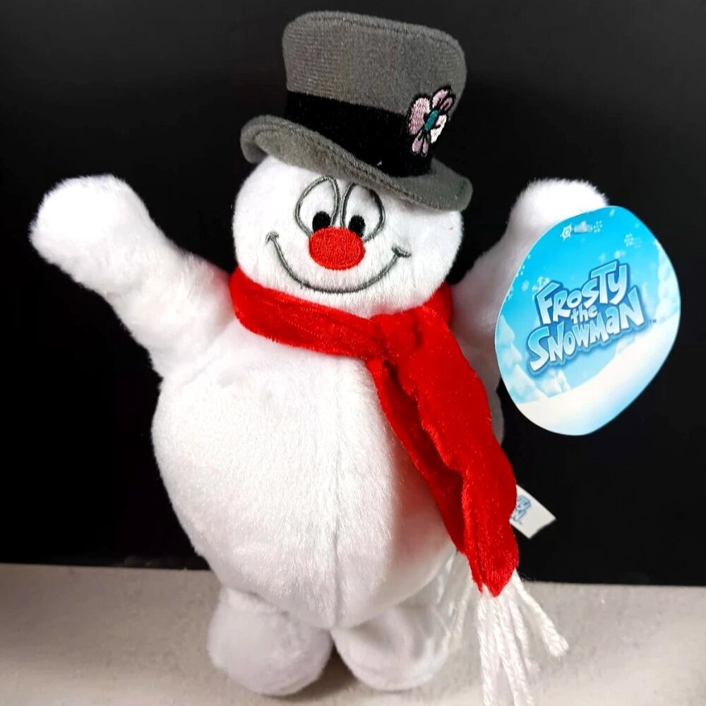 Frosty The Snowman Stuffed Animal 10" Plush Top Hat Red Scarf Christmas Kids New